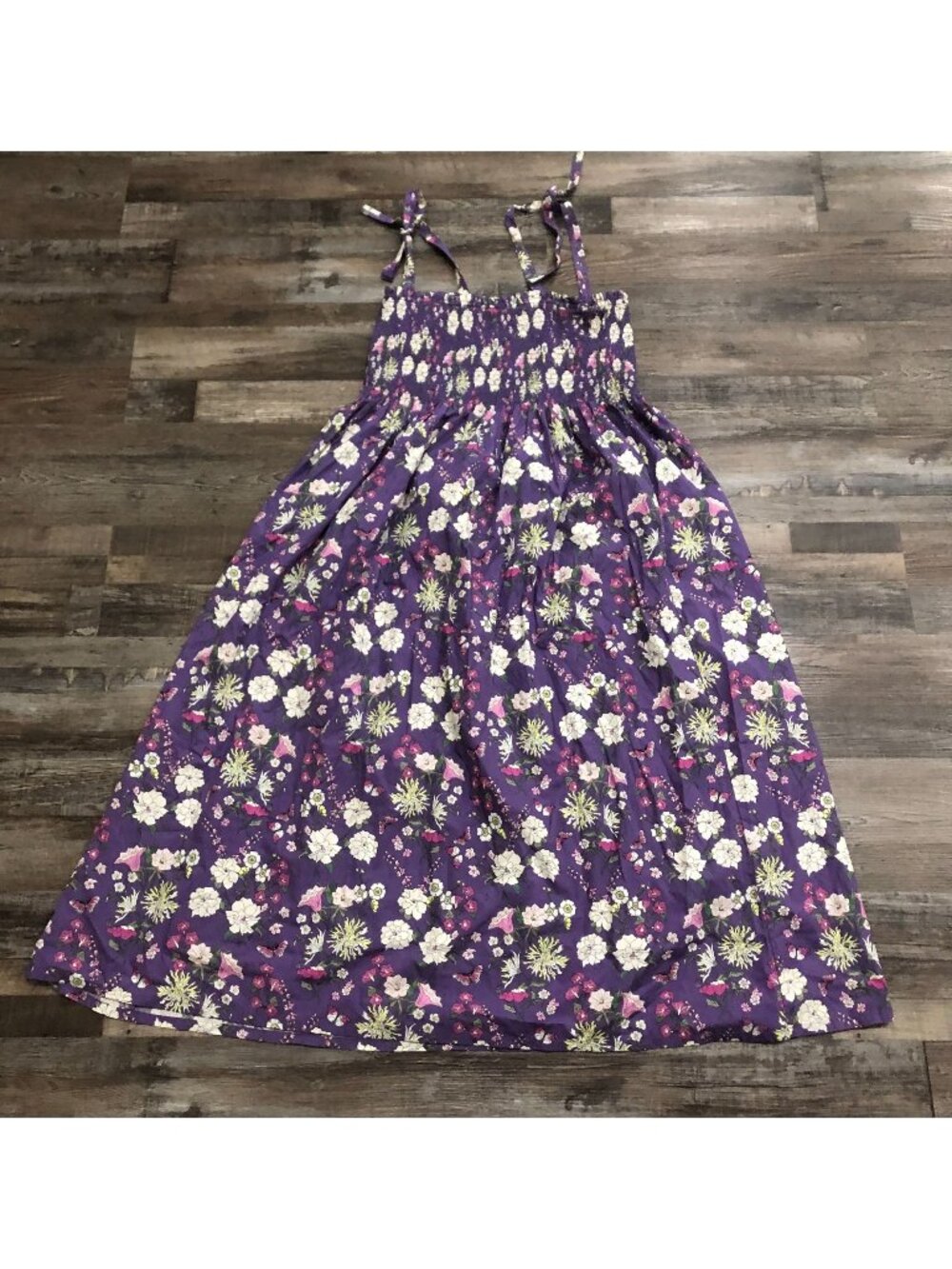 Tea Collection Portuguese Purple Floral XL Smocked Woven Tank Dress